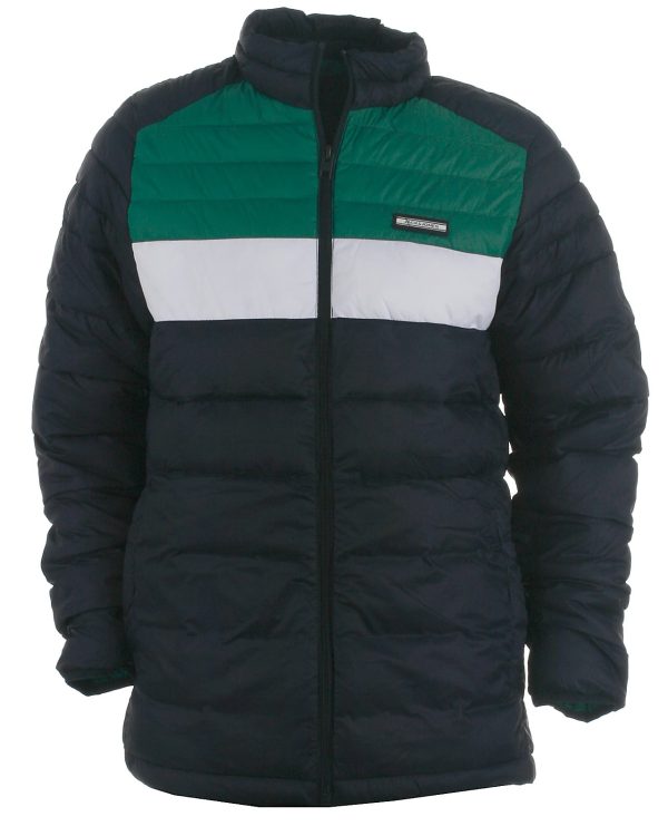 Jack & Jones JR puffer jakke, Ace Collar, navyverdant - 140 - 10år