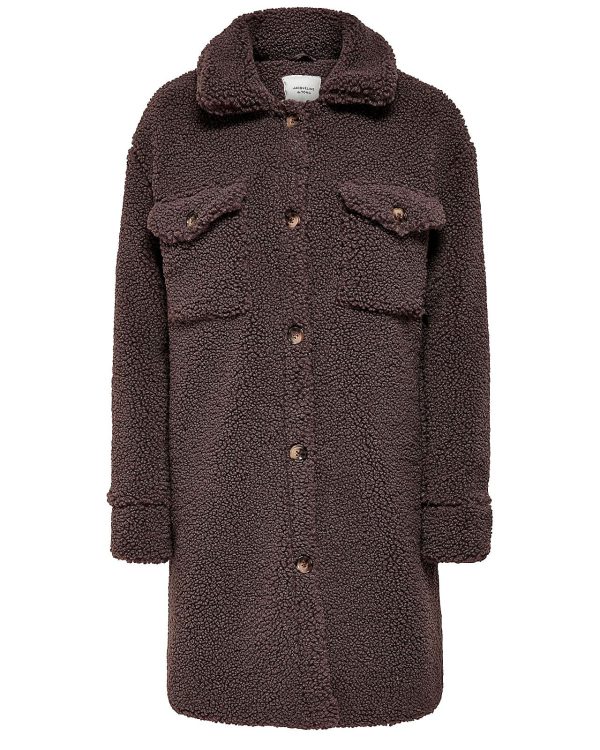 Jacqueline de Yong teddy shacket, Elvis, brown - 182 - M+ - 38